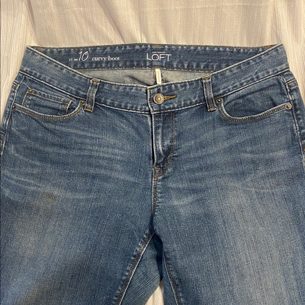 LOFT Curvy Bootcut Blue Jeans